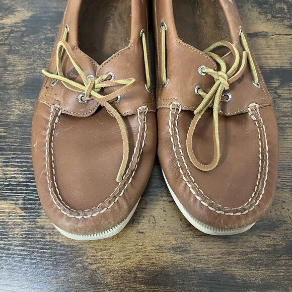 Sperry Men’s Leather Topsider 2-Eye Boat Shoe Loafer 14W Casual Deck Shoes - Picture 3 of 11